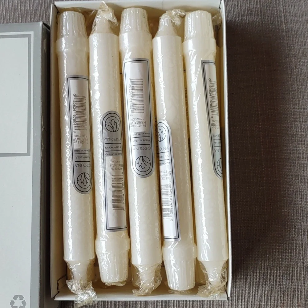 Ivory heritage dinner candles, by Carolina, 10-8 in